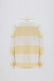 Striped Oversized Long Sleeve T Shirt in Lemon
