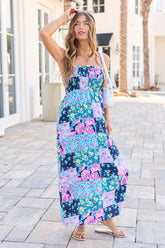 Aria Black Floral Maxi Dress SALE