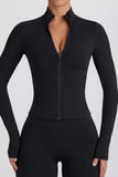 Soft Active Zip Up Jacket in Black
