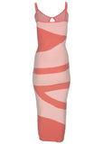 Keyhole Sweater Maxi Pink Multi