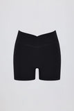 Soft Active V Waist Pocket Mini Shorts in Black