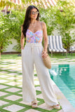 Full Sail Beige Linen Blend Pull On Pants