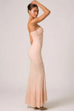 Embellished Sweetheart Neck Fishtail Gown in Dusty Rose