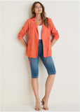 Linen Drawstring Blazer Burnt Orange