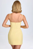 Sweetheart Neck Micro Mini Dress in Pastel Yellow