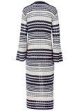 Stripe Duster Navy Multi