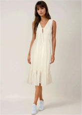 Sleeveless Eyelet Midi Off White