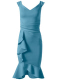 Ruffle Detail Dress Blue