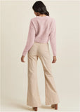 V Neck Sweater Pink Multi
