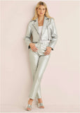 Metallic Moto Jacket Silver Metallic