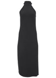 High Neck Midi Dress Jet Black