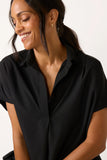 Crepe Short Sleeve Popover