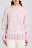 Jacquard Knit Oversized Jumper in Pink