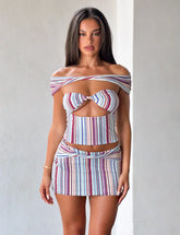 HAZE TWIST SKIRT VARIEGATED STRIPE