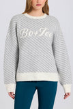 Knit Logo Oversized Jumper in Ice