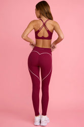 Soft Active Mid Rise Leggings in Cherry