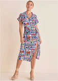 Side Tie Midi Dress Postcard Vacay