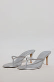 Heeled Sandal in Silver