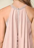 Chiffon Overlay Bandage Dress Blush