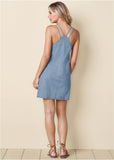 Chambray Mini Dress Light Wash