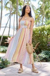 Lovingly Yours Multi Patchwork Print Midi Dress
