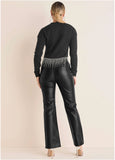 Rhinestone Trim Sweater Jet Black