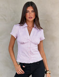 VALERIE SHORT SLEEVE SHIRT PINK STRIPE
