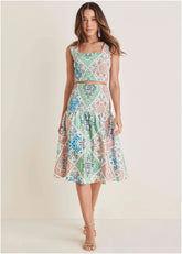 Smocked Two Piece Set Boho Tile