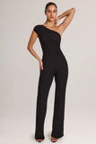 Modal One Shoulder Jumpsuit in Black