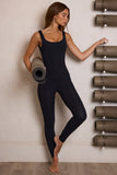 Soft Active Backless Jumpsuit in Black