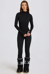 Thermal Base Layer Jumpsuit in Black Leopard
