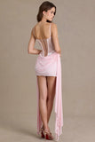 Embellished Lace Corset Mini Dress in Blossom