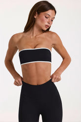 Soft Active Bandeau Sports Bra in Black
