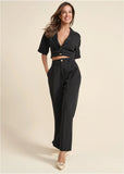 Flare Leg Suiting Set Black