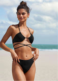 Strappy Ibiza Triangle Top Black Beauty