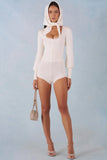 Knit Long Sleeve Romper in Ivory