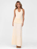 DENALI HALTER DRESS NEUTRAL BONE