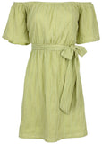Off The Shoulder Mini Dress Light Green