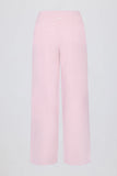 Knit Mid Rise Wide Leg Joggers in Soft Pink