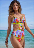 Cutout One Piece Strawberry Floral