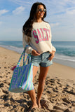 Salty Block Cream Graphic Sweatshirt