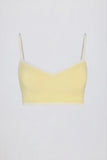 Soft Active Sweetheart Neck Contrast Sports Bra in Lemon