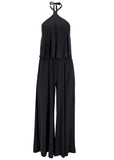 Cross Neck Jumpsuit Jet Black
