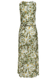 Sleeveless Floral Maxi Dres Green Multi