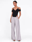 AMBERLY SUIT PANT GREY PINSTRIPE GREY PINSTRIPE