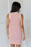 Audrey Red Striped Ribbed Knit Mini Dress