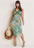 Lace Trim Midi Dress Ethereal Paisley