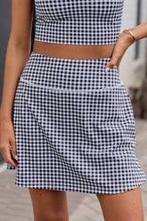 Active State Black Gingham Active Skirt