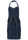 Denim Halter Dress Dark Wash