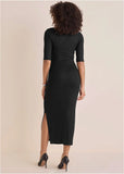 Front Cut Out Maxi Dress Jet Black